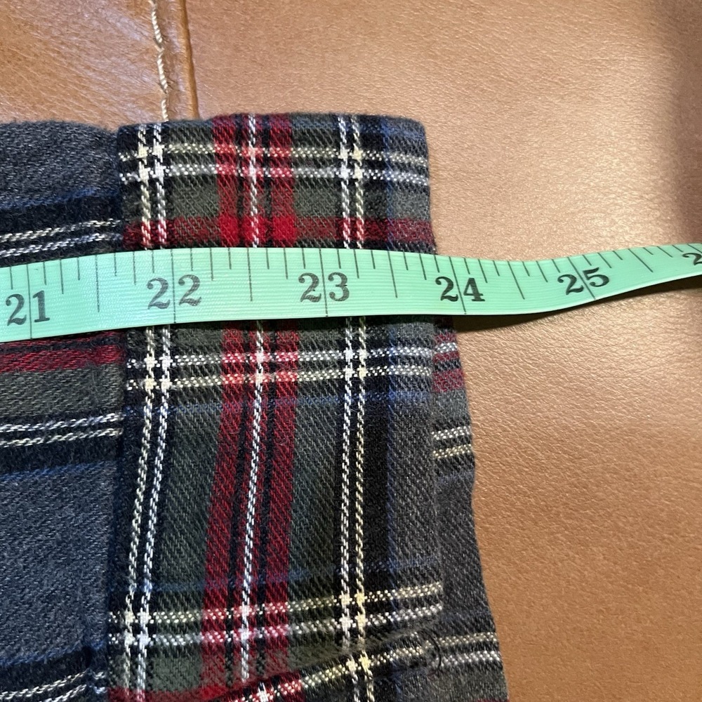 LL Bean Scotch Plaid Flannel‎ Pajama Top M Regular Gray Red Cotton Sleep Shirt - Picture 8 of 8